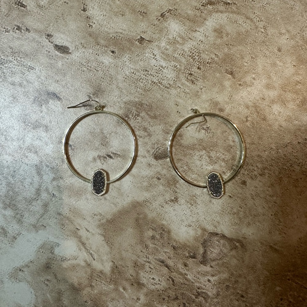 Kendra Scott Gold plated Hoops with pendant